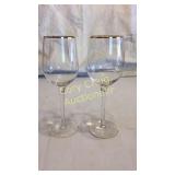 Gold Trim Wine Glasses