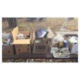 Large Lot of Electrical Hardware, Wood Pieces,