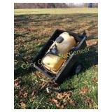 Pull behind lawn cart w/ 25 gal. poly sprayer