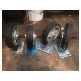Set of (4) Casters, 6", like new, (2) swivel &