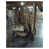 Baker Electric forklift with very tall 3 stage
