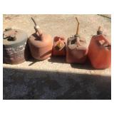 Assortment of gas cans