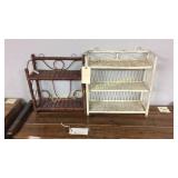 2 Small Whicker Metal Shelf