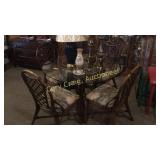 Glass top table and 4 chairs