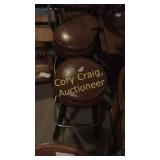 2 Leather top bar stools