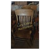 (2) gold arm chairs