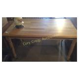 Oak kitchen table on casters