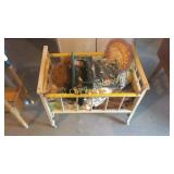 Doll crib with misc dolls