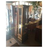 Gold tall curio cabinet
