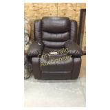 Leather Rocking Recliner Brown