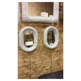 2 Small White Mirrors