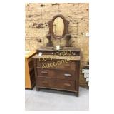 Antique 5 Draw w/ Mirror