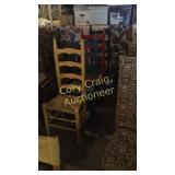 (4) Ladder back cane chairs colored