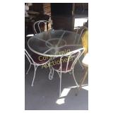 Glass top patio table