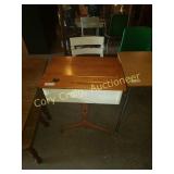 School Desk with ink holder  and Chair Comb
