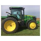 2012 JOHN DEERE 7215R MFWD, PREMIUM CAB, 4 REMOTES
