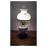 Pr. of blue hurricane style Lamps