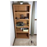 Book Case with misc dvd player, vhs video