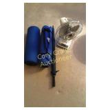 Fan, umbrella, yoga mats