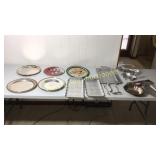 Hammered aluminum & silver plate