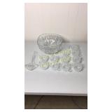 Crystal punch bowl set