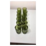 (12) Indiana Glass, King Crown Thumbprint Green