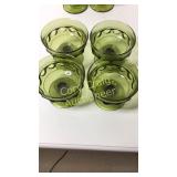 (4) King Crown Colony Avocado Green Glass