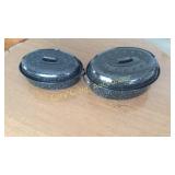 Pair of Granite roasters