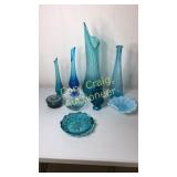 Blue glassware