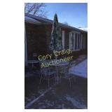 Wrought iron Patio table four chairs, umbrella