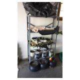 Metal shelf with misc