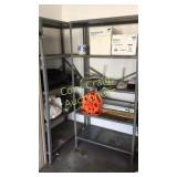 (2) metal shelfs with misc