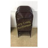 (9) Brown Metal folding chairs