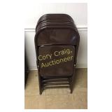 (8) Brown Metal folding chairs