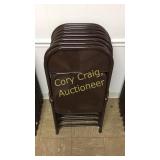 (8) Brown Metal folding chairs