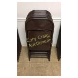 (8) Brown Metal folding chairs