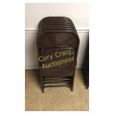 (8) Brown Metal folding chairs