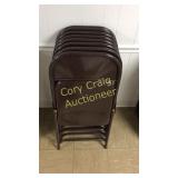 (8) Brown Metal folding chairs