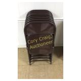 (8) Brown Metal folding chairs