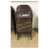 (9) Brown metal chairs