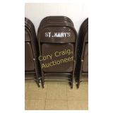 (6) Brown Metal Chairs