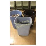 (3) trash cans
