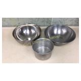 (3)  Stainless Bowls