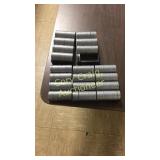 (5) sets of Silver K of C poker chips