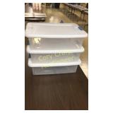 (3) Plastic tubs with lids