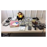 Assorted cd players, safty glasses, sheet