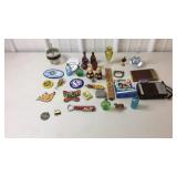 Little bottles, pens, hand radio, window deco,