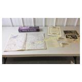 Awning tie down kit, usa road map, old papers