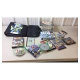 Vhs, dvd, 3 ring binder, computer games