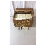 Wood box of .303 crimped blanks black powder